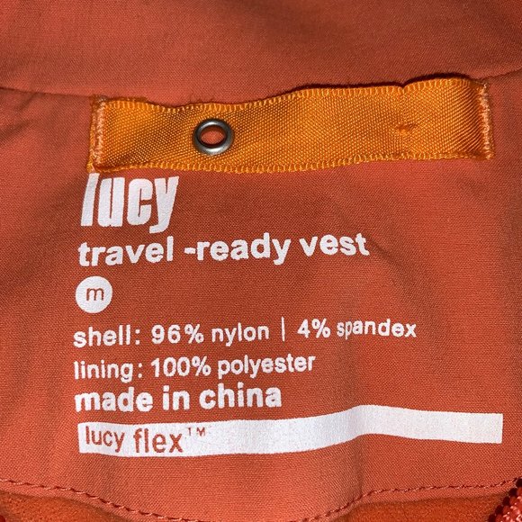 Lucy Travel Ready Vest Fleece Lined Size Medium Orange - Picture 6 of 9